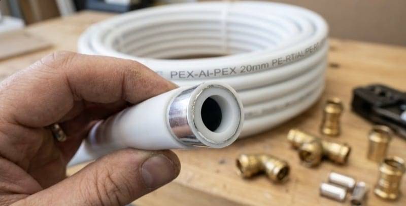 Przekrój rury wielowarstwowej PEX-Al-PEX